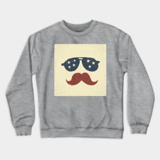 Sunglasses with stars and moustache Crewneck Sweatshirt